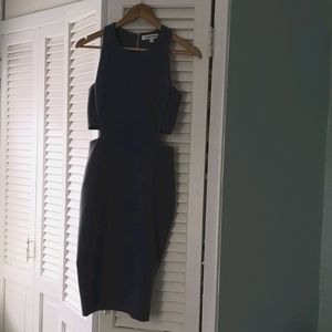 Elizabeth and James slate blue cut out dress